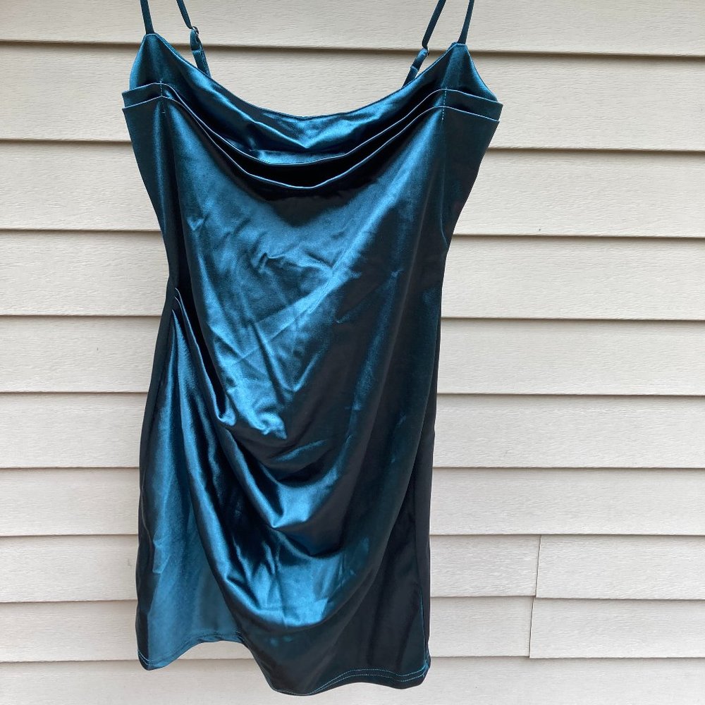 NEW LUCY IN THE SKY!! - Teal Ruched Cocktail Dress